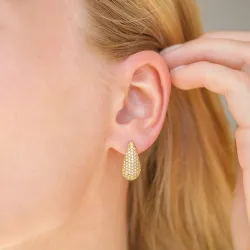 waterproof druppel zirkoon oorbellen in verguld staal - OCEANA