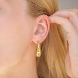 waterproof zirkoon halfcreool in verguld staal - OCEANA