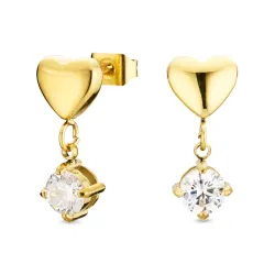 waterproof hart oorbellen in verguld staal - OCEANA