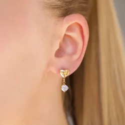 waterproof hart oorbellen in verguld staal - OCEANA