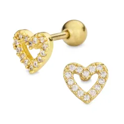 waterproof hart helix piercing in verguld staal - OCEANA