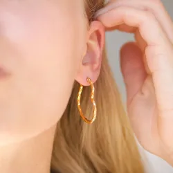 waterproof hart creool in verguld staal - OCEANA