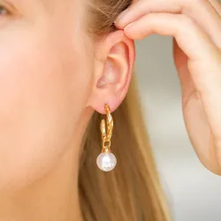 waterproof parel halfcreool in verguld staal - OCEANA