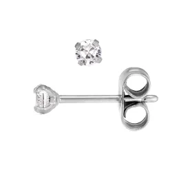 3 mm waterproof zirkoon solitaire oorbel in staal - OCEANA