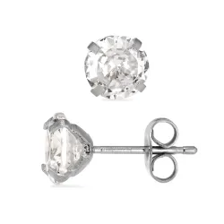 7 mm waterproof solitaire oorbel in staal - OCEANA