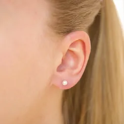 4 mm waterproof witte parel oorsteker in staal - OCEANA