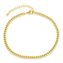 waterproof enkelbandje in verguld staal 22 + 5 cm x 4,0 mm  - OCEANA