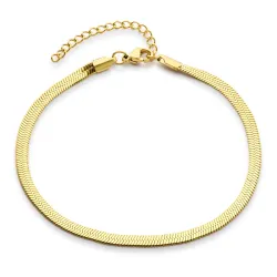 waterproof enkelbandje in verguld staal 22 + 4,5 cm x 4,0 mm  - OCEANA