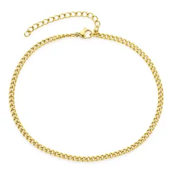 waterproof enkelbandje in verguld staal 22 + 5 cm x 2,8 mm  - OCEANA