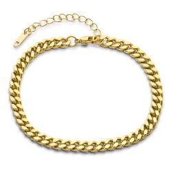 waterproof enkelbandje in verguld staal 22 + 5 cm x 6,0 mm  - OCEANA
