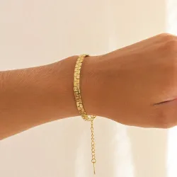 waterproof armband in verguld staal  x 4,6 mm  - OCEANA