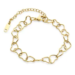 waterproof armband in verguld staal  x 7,6 mm  - OCEANA