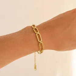 waterproof armband in verguld staal 16 + 5 cm x 7,0 mm  - OCEANA