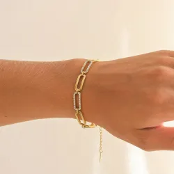 waterproof armband in verguld staal 16 + 5 cm x 7,0 mm  - OCEANA