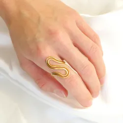 waterproof verstelbaar ring in verguld staal - OCEANA