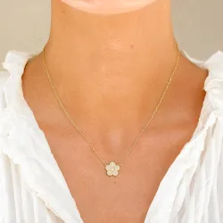 waterproof bloem ketting in verguld staal - OCEANA