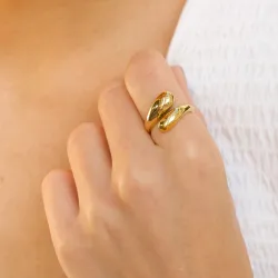 waterproof ring in verguld staal - OCEANA