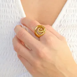 waterproof ring in verguld staal - OCEANA