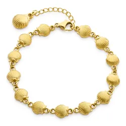 waterproof mossel armband in verguld staal - OCEANA