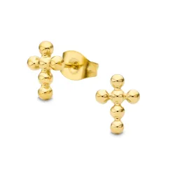 waterproof kruis oorbellen in verguld staal - OCEANA