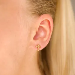 waterproof kruis oorbellen in verguld staal - OCEANA