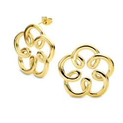 waterproof bloem oorbellen in verguld staal - OCEANA