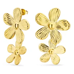 waterproof bloem oorbellen in verguld staal - OCEANA