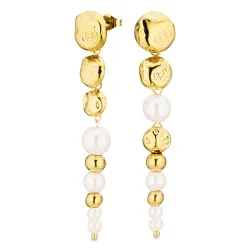 waterproof lange oorbellen in verguld staal - OCEANA