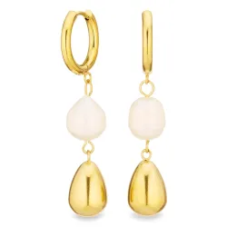 waterproof parel oorbellen in verguld staal - OCEANA