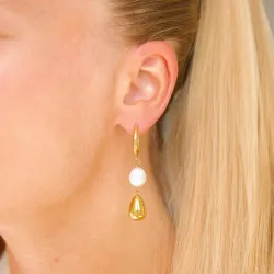 waterproof parel oorbellen in verguld staal - OCEANA