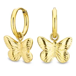 waterproof vlinder creool in verguld staal - OCEANA