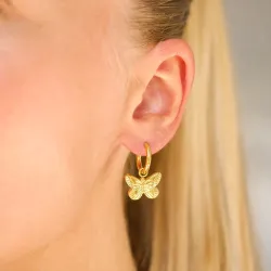 waterproof vlinder creool in verguld staal - OCEANA