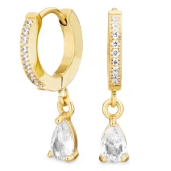 waterproof zirkoon creool in verguld staal - OCEANA