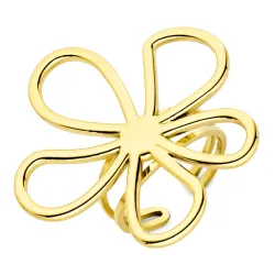 waterproof bloem verstelbaar ring in verguld staal - OCEANA
