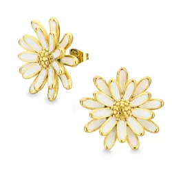 waterproof bloem oorbellen in verguld staal - OCEANA