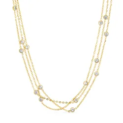 waterproof zirkoon ketting in verguld staal - OCEANA