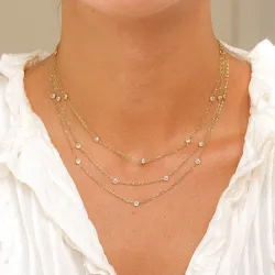 waterproof zirkoon ketting in verguld staal - OCEANA