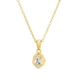 waterproof zirkoon ketting in verguld staal - OCEANA