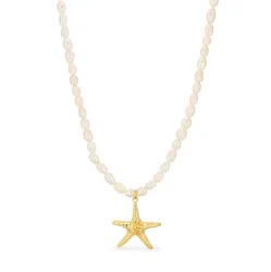 waterproof zeester ketting in verguld staal - OCEANA