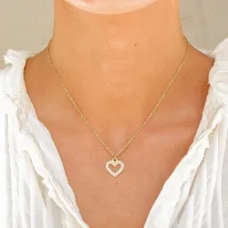 waterproof hart ketting in verguld staal - OCEANA