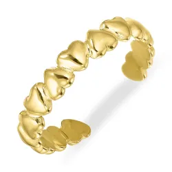 waterproof hart verstelbaar ring in verguld staal - OCEANA