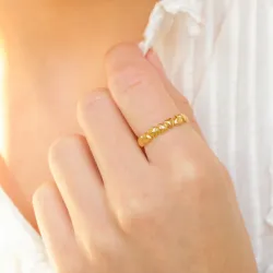 waterproof hart verstelbaar ring in verguld staal - OCEANA