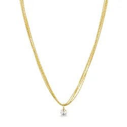 waterproof zirkoon ketting in verguld staal - OCEANA