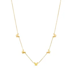 waterproof vlinder ketting in verguld staal - OCEANA