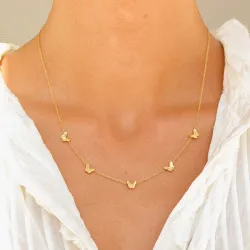 waterproof vlinder ketting in verguld staal - OCEANA