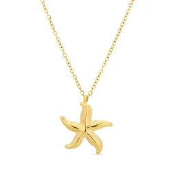 waterproof zeester ketting in verguld staal - OCEANA