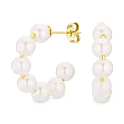 waterproof parel oorbellen in verguld staal - OCEANA