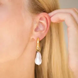 waterproof parel oorbellen in verguld staal - OCEANA