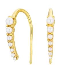 waterproof parel oorbellen in verguld staal - OCEANA