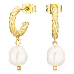 waterproof parel halfcreool in verguld staal - OCEANA